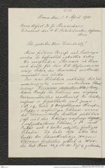 Nachlass Franz Steindachner, Brief von Carlos Berg an Franz Steindachner (08.04.1901), Inv.Nr. 35.03, Seite 1